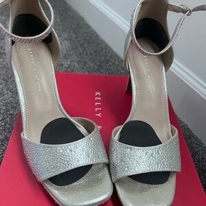 Kelly & Katie Glittering Silver Heels